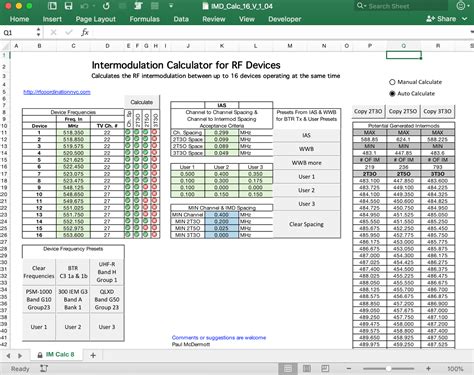 Q How can I export a report from a TAP Intermod study to a spreadsheet format, such as Microsoft Excel A After running the intermod study, you can select the Report program from the Intermod menu When the TAP Intermod Report Generator form is displayed, select the intermod study you want. . Intermodulation calculator excel